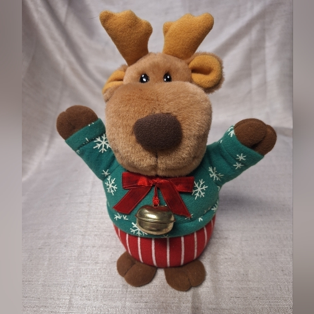 Avon Musical Shaking Reindeer Plush 1995 Christmas Holiday Battery Operated